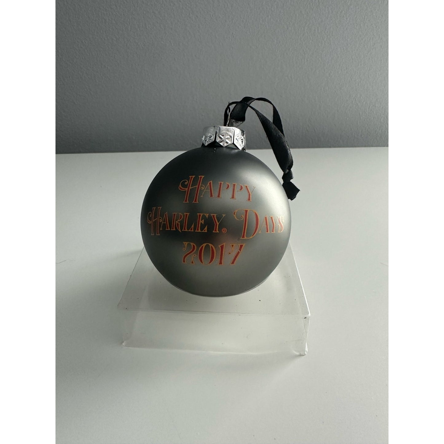 HARLEY-DAVIDSON® 2017 BIKER SANTA GLASS BALL ORNAMENT, 3 INCHES 96909-18V