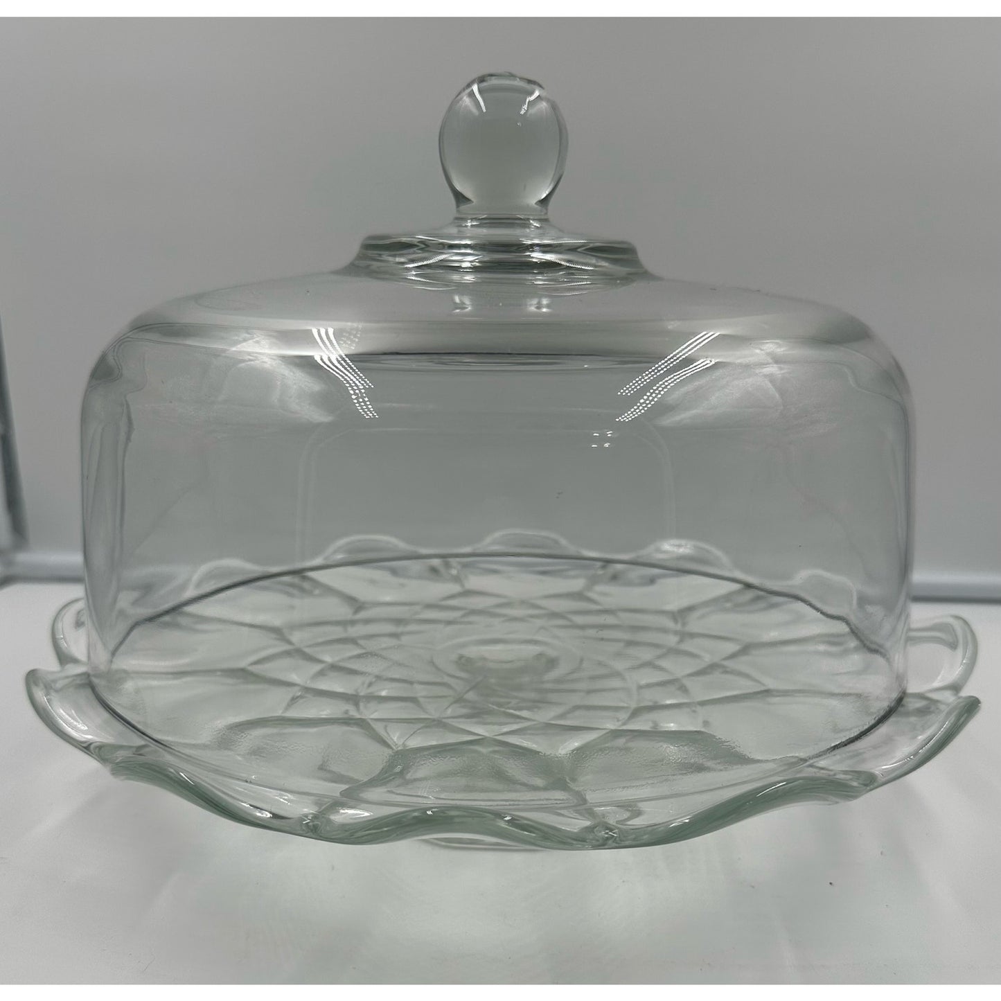 Vintage Glass 12” Pedestal Cake Dessert Stand with Heavy Dome Cover