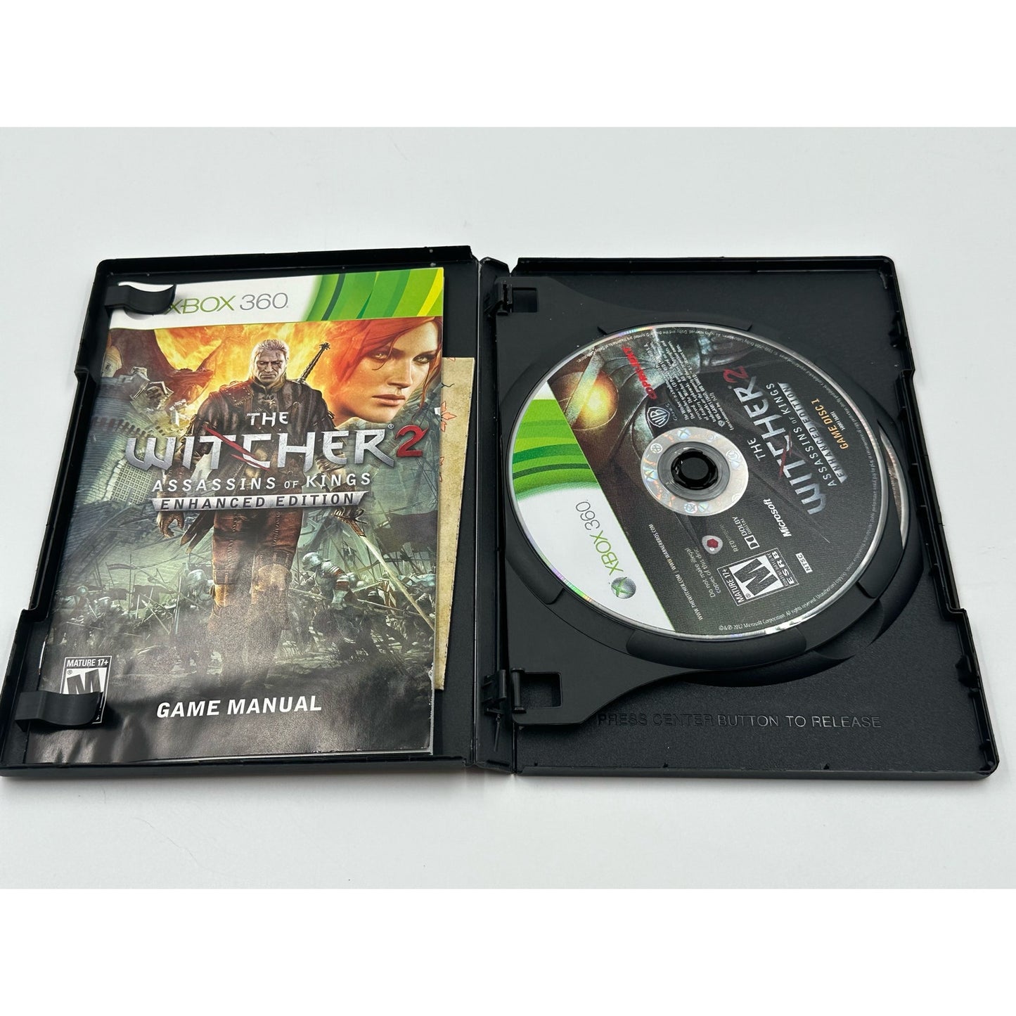 XBOX 360 The Witcher 2 Assasins of Kings Enhanced Edition Disc 1 & 2 with Manual