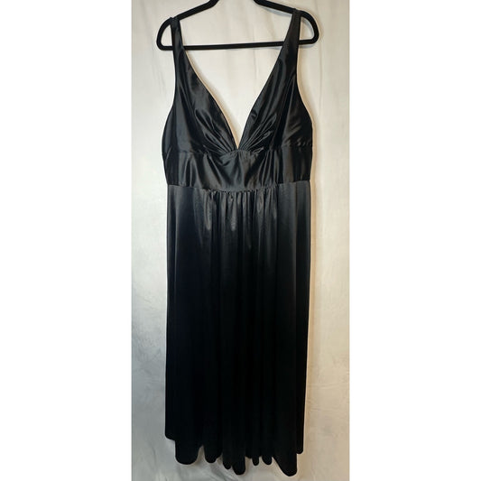 Long Formal Sleeveless Satin Prom Dress Size XL