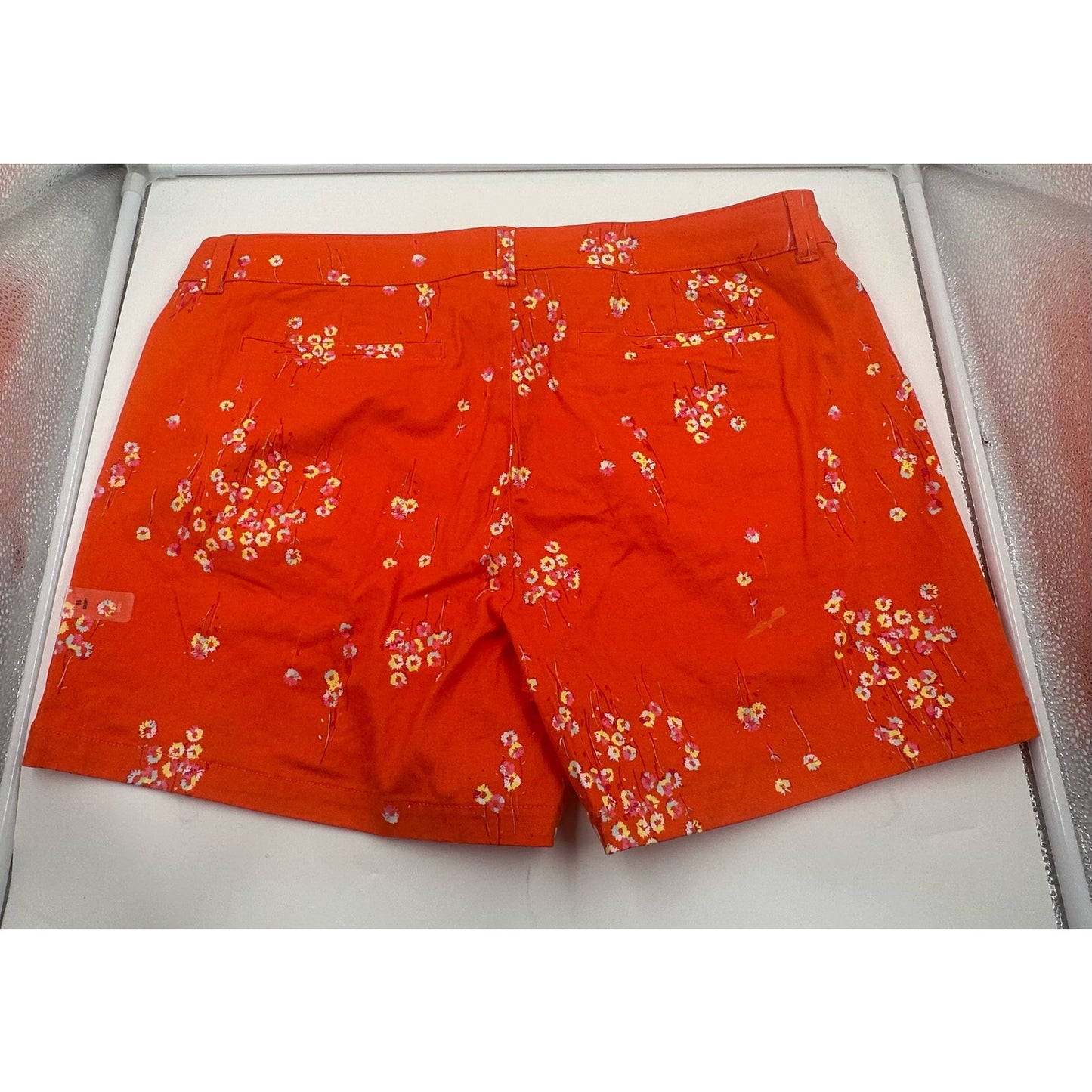 A.N.A. A New Approach Womens mid-rise orange floral twill short, size 14