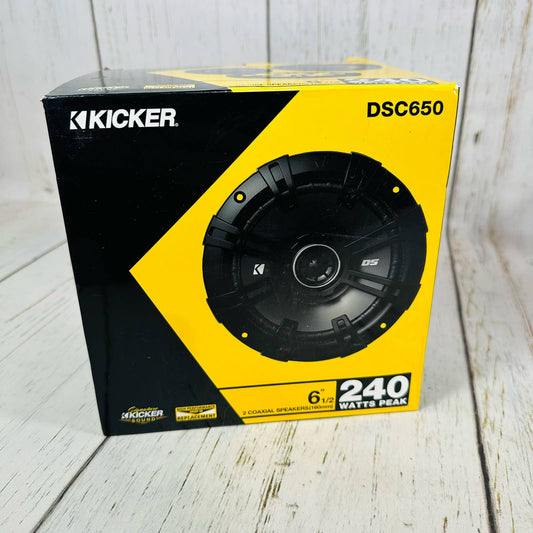 KICKER DS Series DSC650 6.5 inch 240W 2-Way 4 Ohm Car Audio Coaxial Speaker