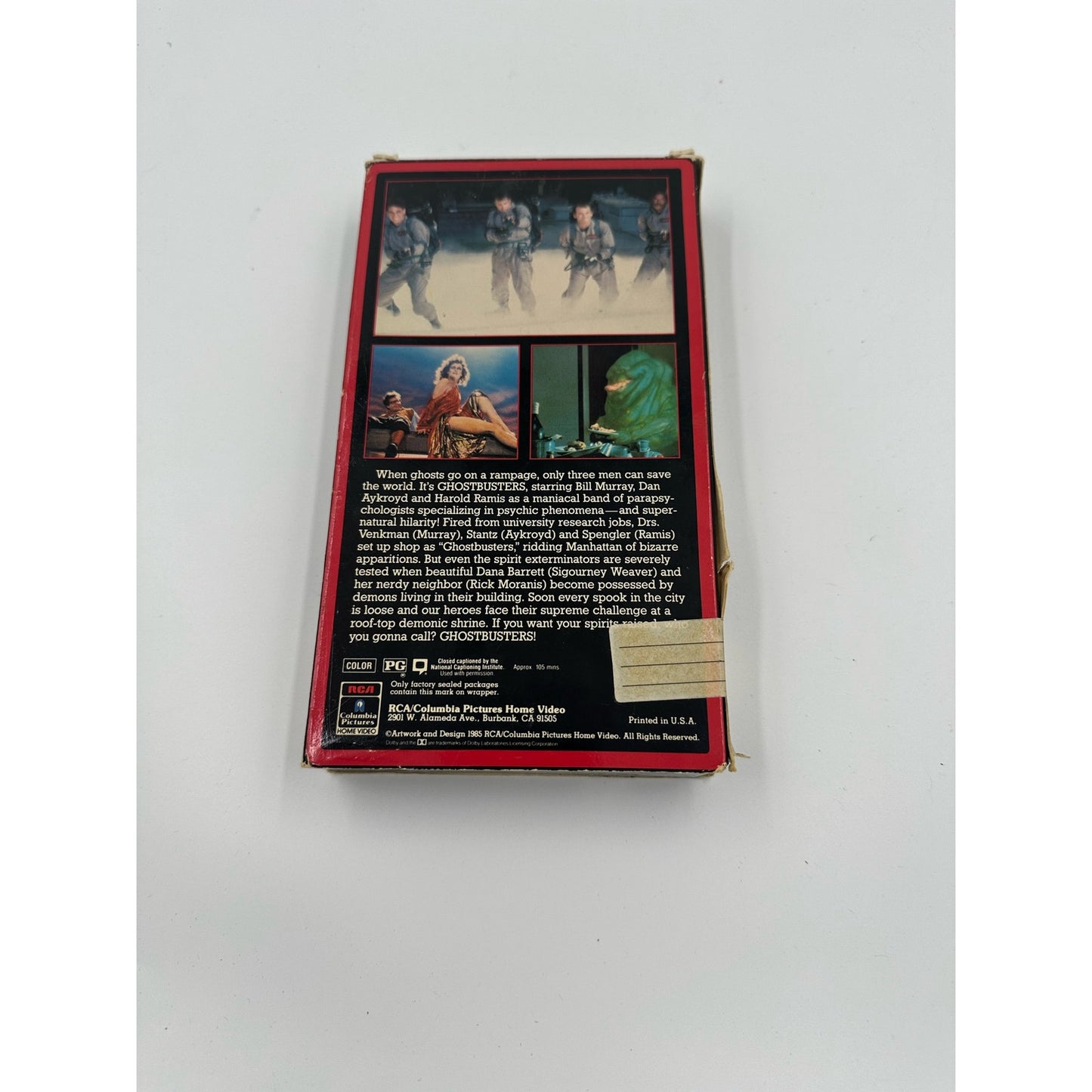 Ghostbusters VHS 1985 1st Edition RARE Red Border