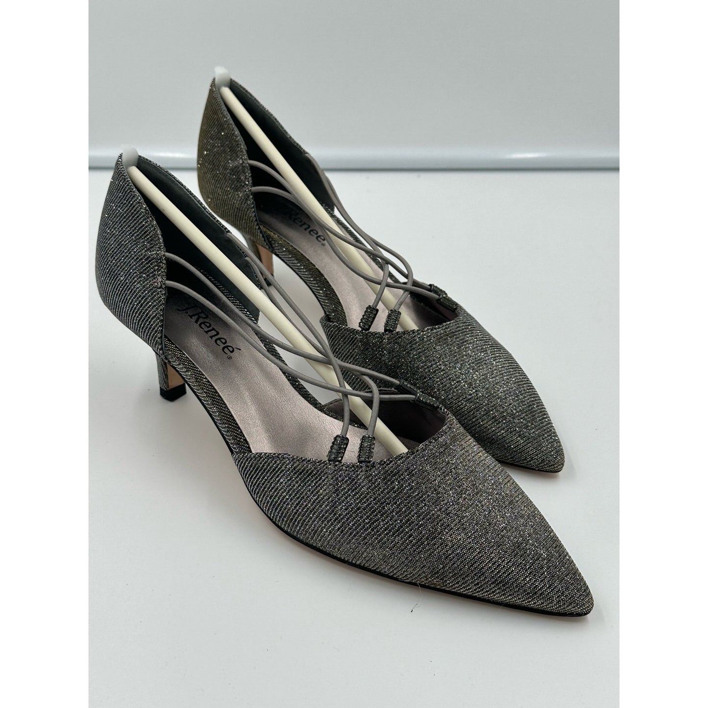 J.Renee Womens Veeva Pointed Toe D-orsay Pumps, Pewter, Size 8