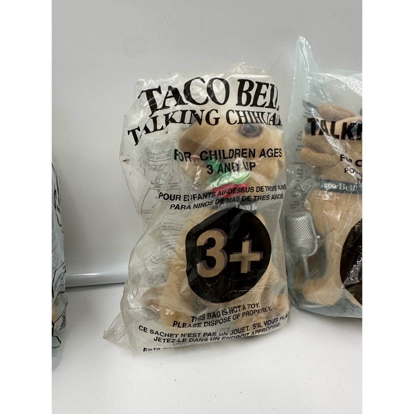 VINTAGE LOT of 4 NEW SEALED Taco Bell Talking Chihuahua Dog