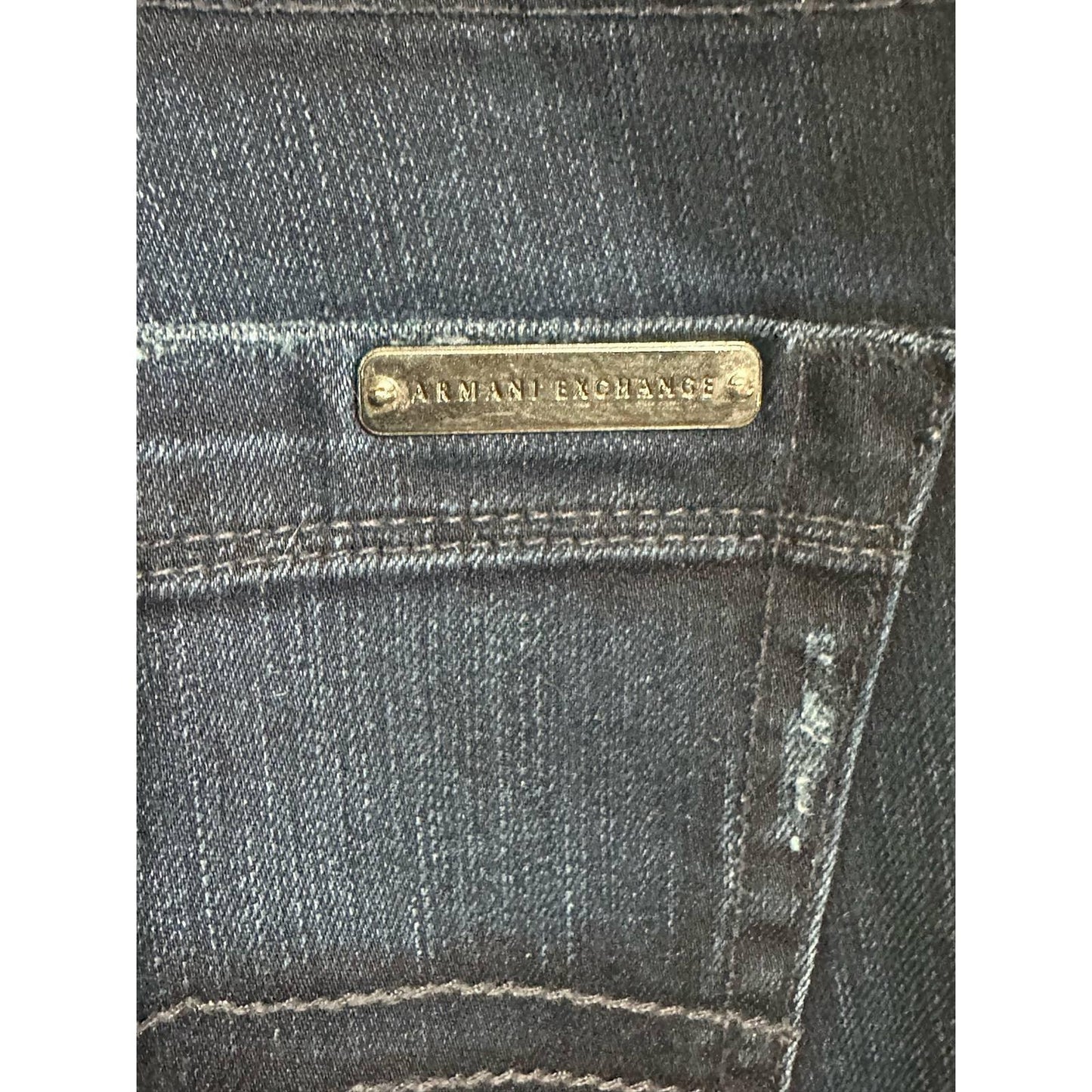 ARMANI EXCHANGE A/F BLUE-BLACK DISTRESSED STRE DESTROY DENIM BLUE JEANS SIZE 32Reg