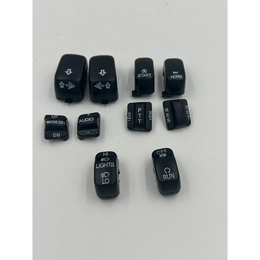 HTT Motorcycle Black Hand Controls Switch Housing Buttons Caps Cover For Harley Touring 1996-2013