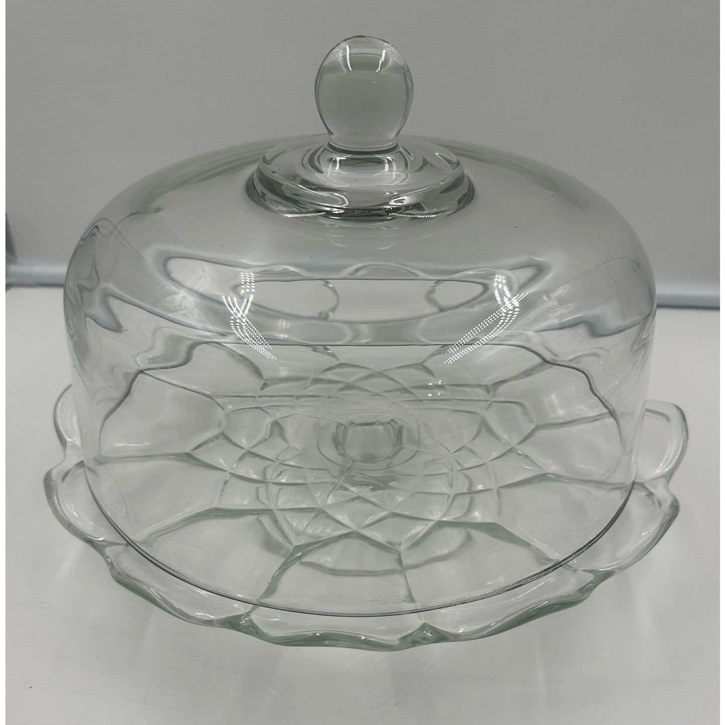 Vintage Glass 12” Pedestal Cake Dessert Stand with Heavy Dome Cover