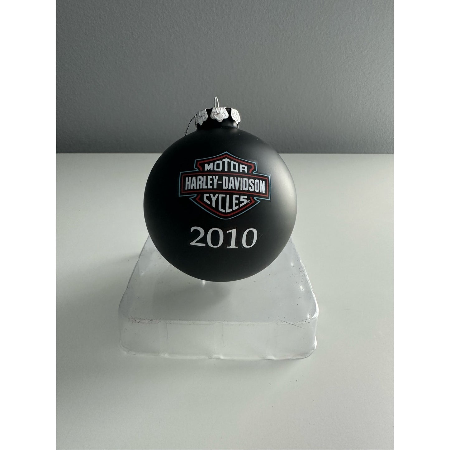 HARLEY-DAVIDSON 2010 Glass Ball Santa Harley Tree Holiday Ornament