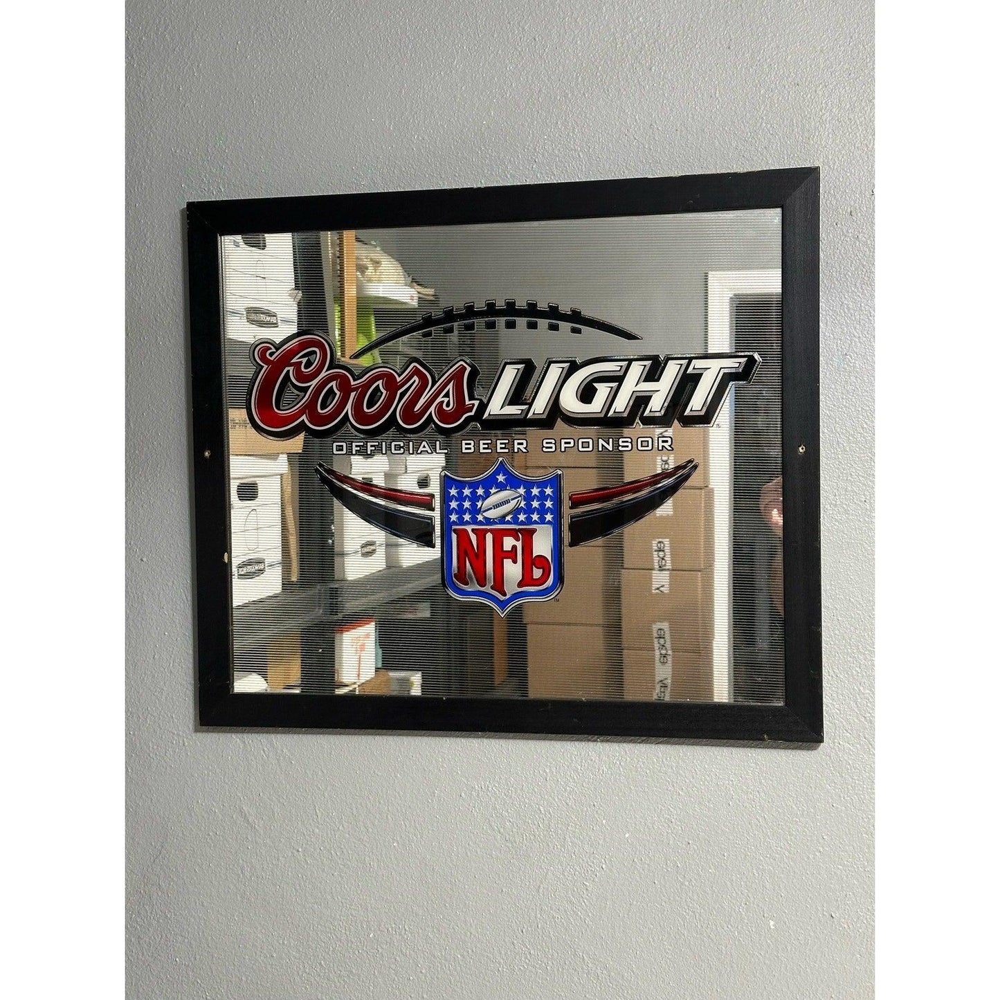 Coors Light - Official Beer Sponsor Glass MIRROR NFL   27 1/2" W  X  23 1/2" H