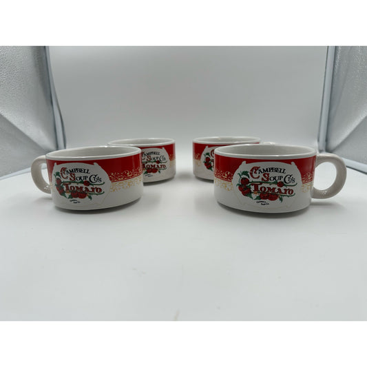 VTG Set of 4 Campbell Soup Tomato Cups circa 2000