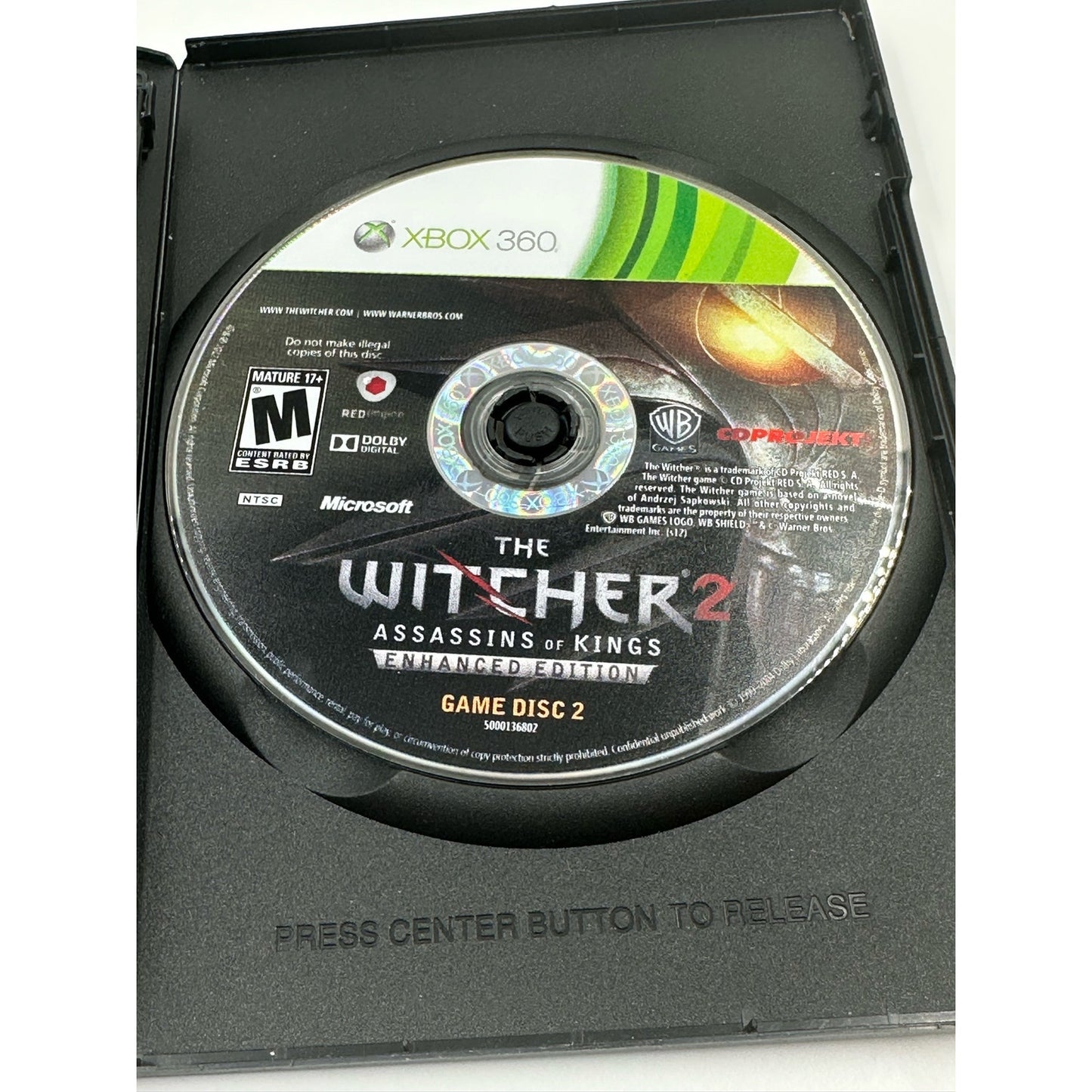 XBOX 360 The Witcher 2 Assasins of Kings Enhanced Edition Disc 1 & 2 with Manual