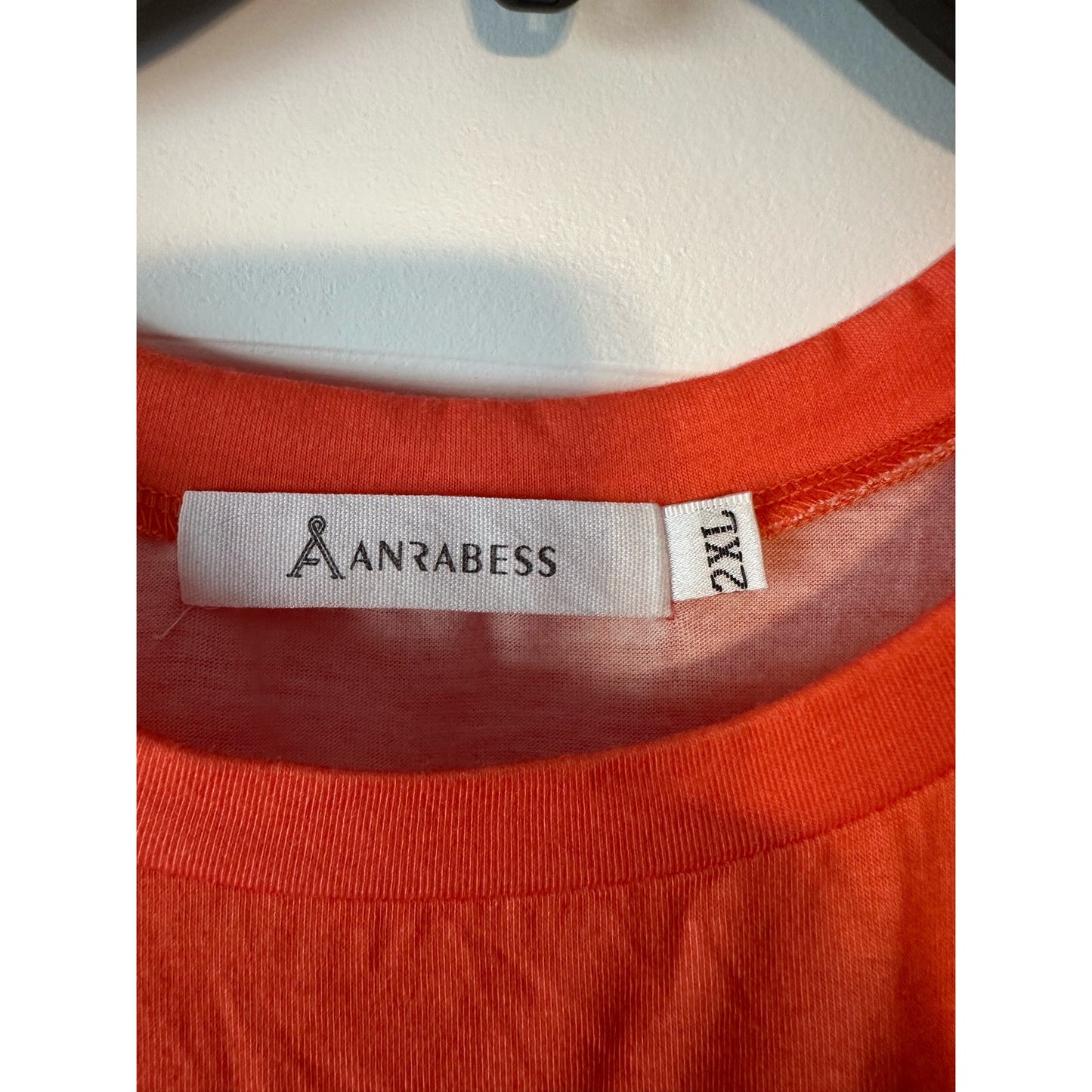 Anrabess Womens Orange Black Ombre Loose Sundress Maxi Round Neck Sleeveless 2XL