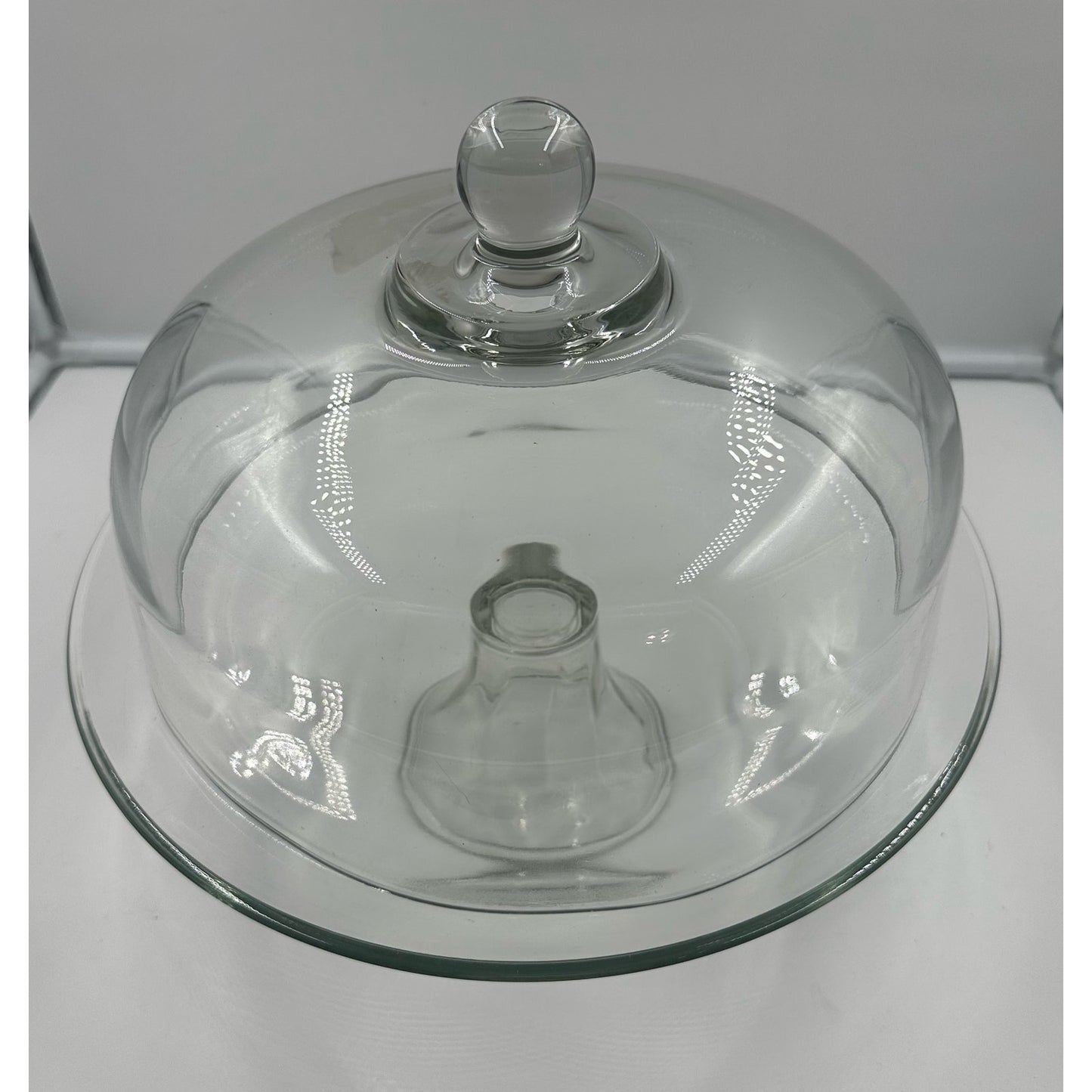 Vintage Glass 12” Pedestal Cake Dessert Stand with Heavy Dome Cover