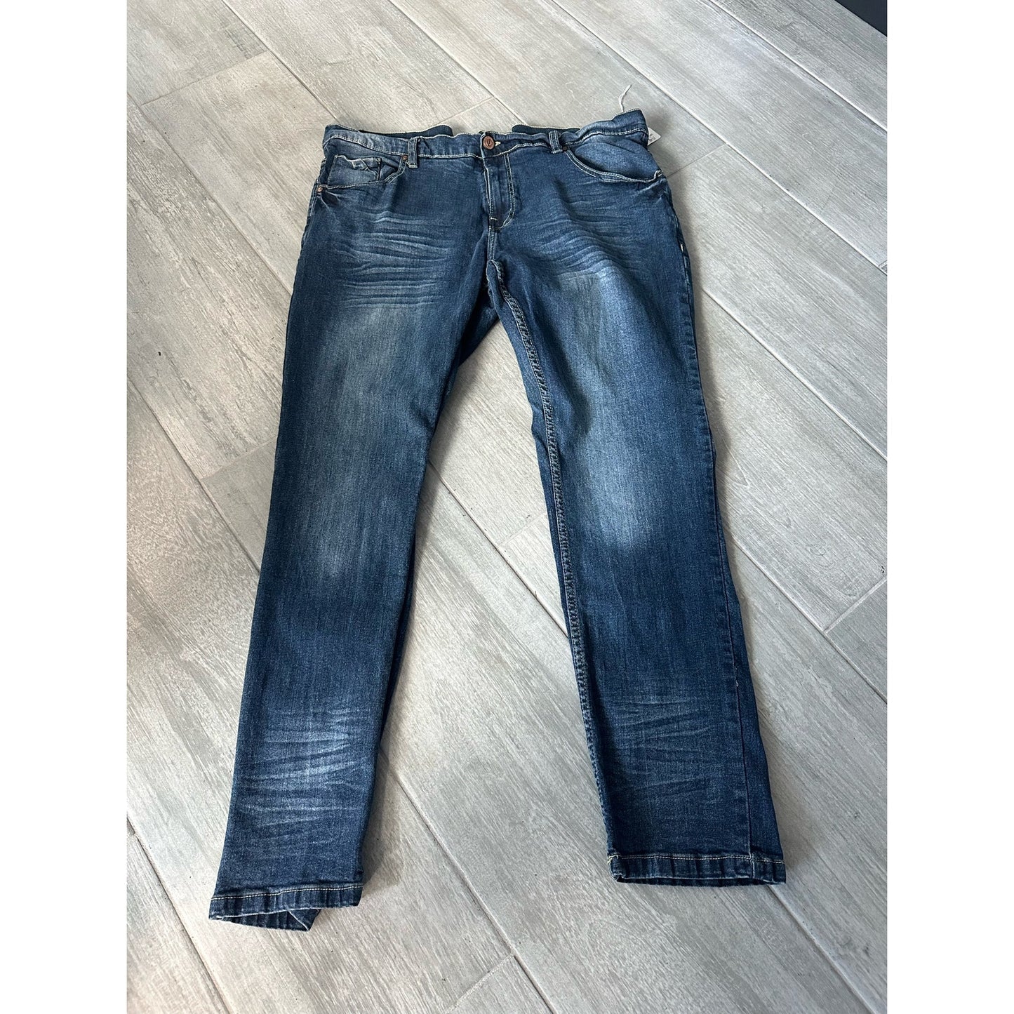 Modern Culture Jeans Mens Size 40 X 34 Straight Destroyed Premium Heavyweight