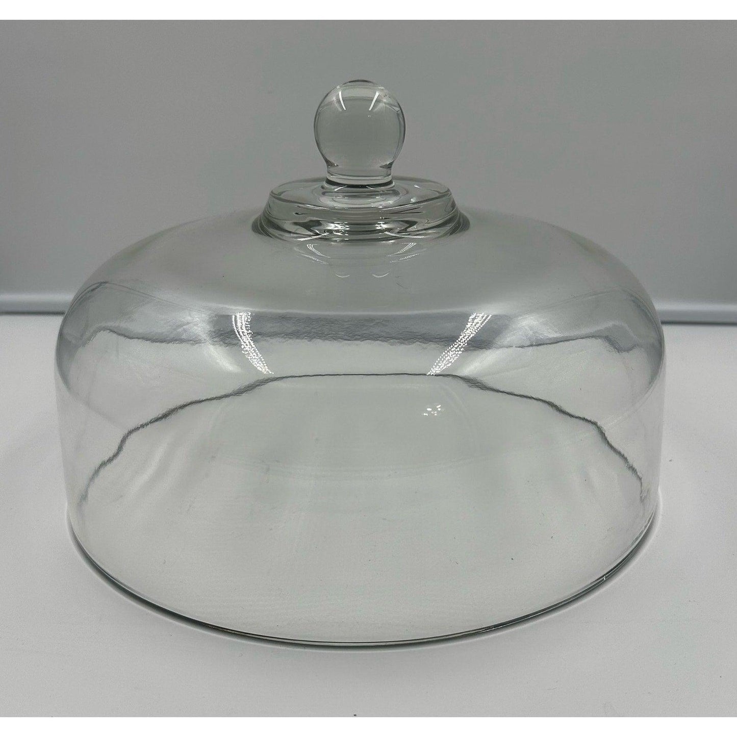 LARGE GLASS DISPLAY DOME FOOD COVER CLOCHE w/KNOB CAKE FOOD DESSERT CHEESE 11"