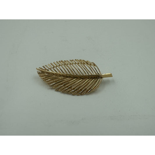 Lovely Vintage Napier Costume Jewelry Pin Brooch Gold-tone Leaf