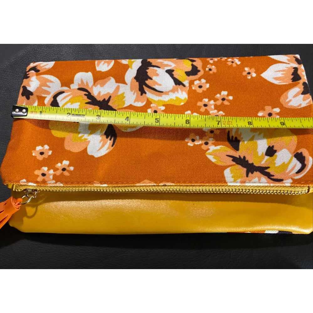 Rachel Pally Reversible Clutch Floral Yellow Orange Reversible