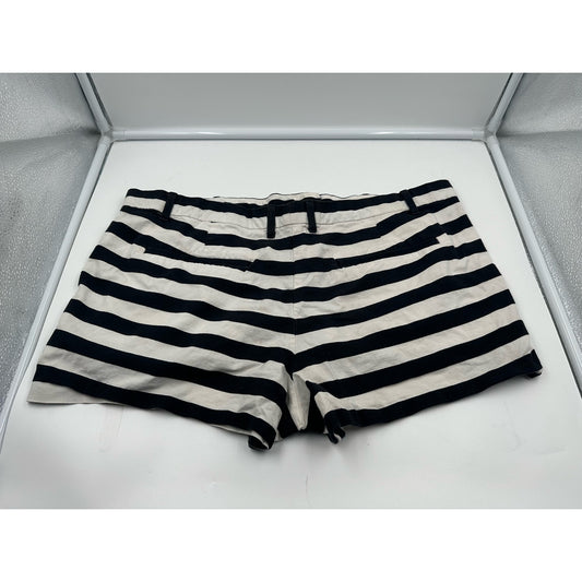 GAP Black/White Striped Shorts women’s Size 14 Stretch  3” Length