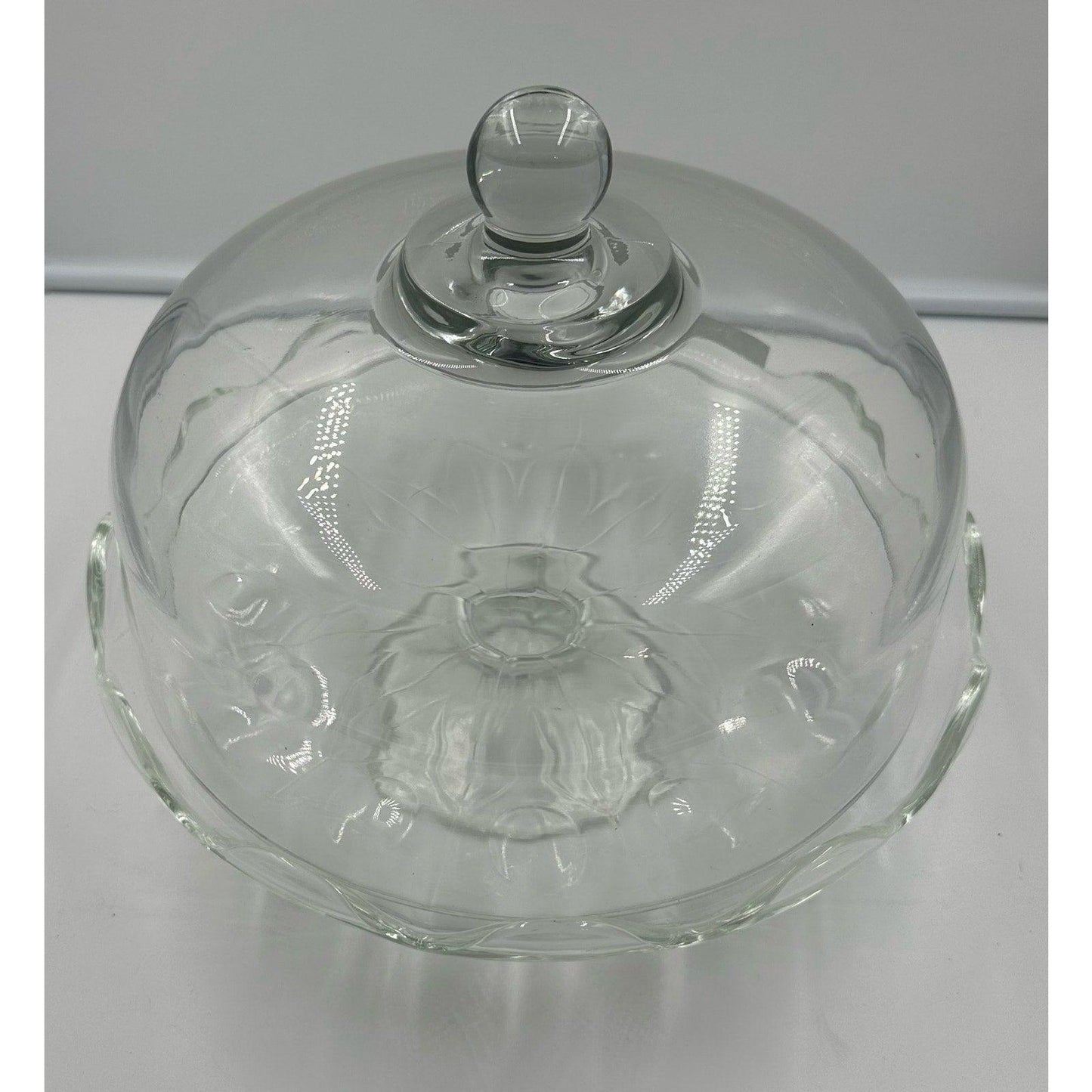 Vintage Glass 12” Pedestal Cake Dessert Stand with Heavy Dome Cover