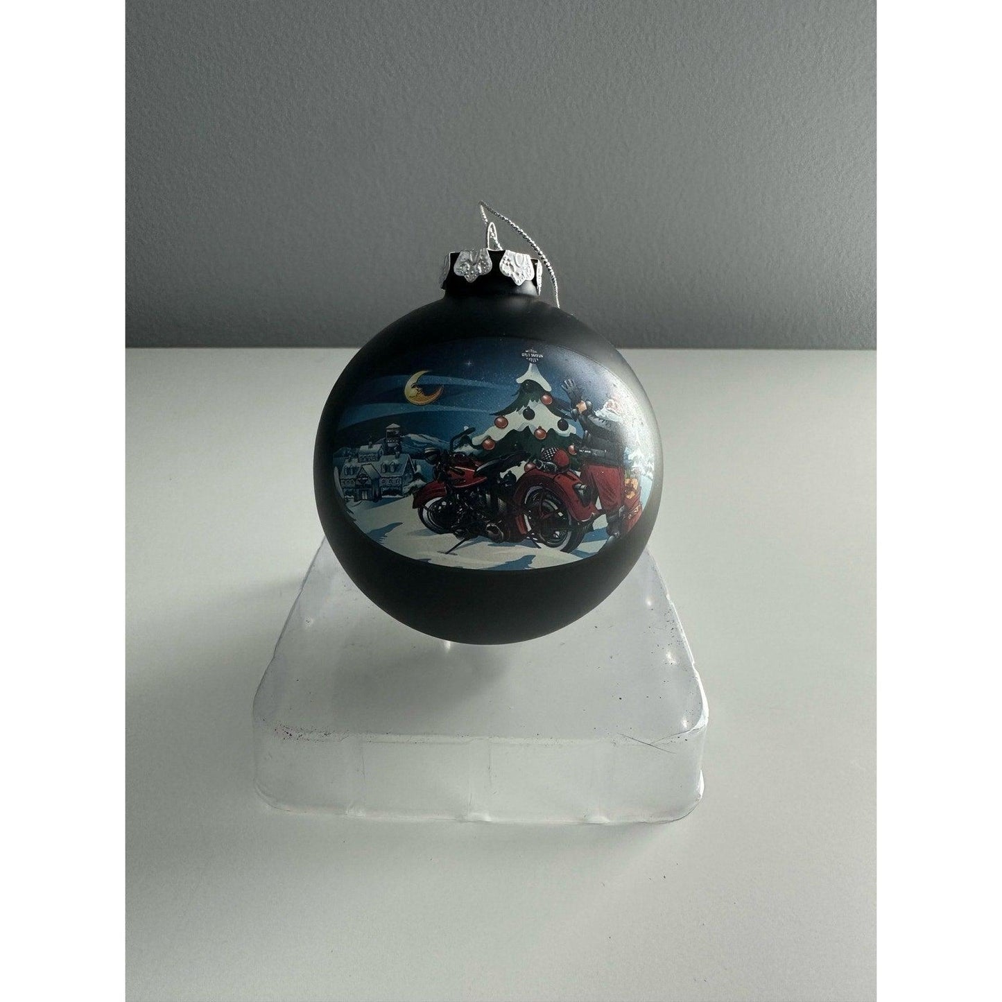 HARLEY-DAVIDSON 2010 Glass Ball Santa Harley Tree Holiday Ornament