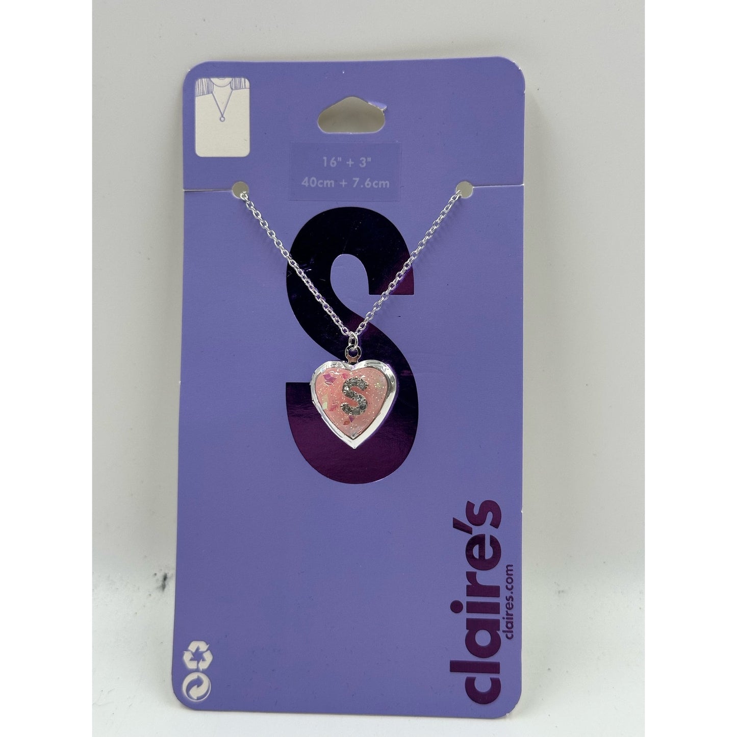 Claire,s accessories stunning necklace with locket ... letter S