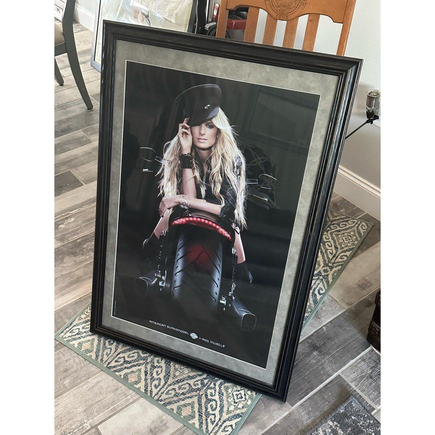 Genuine Harley Davidson V-Rod Muscle Marisa Miller Professionally Framed 27” X 39