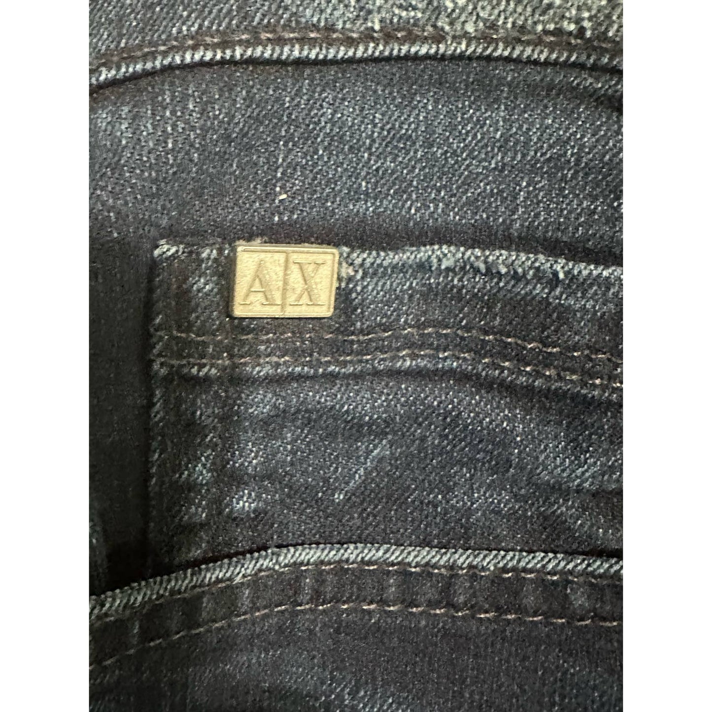 ARMANI EXCHANGE A/F BLUE-BLACK DISTRESSED STRE DESTROY DENIM BLUE JEANS SIZE 32Reg