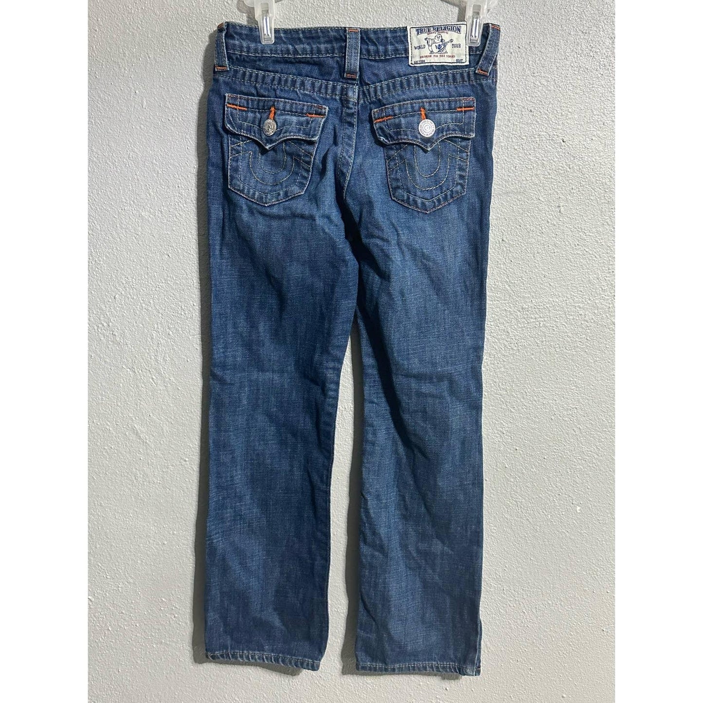 True Religion Women’s Geno Flap Pocket Triple Needle Relaxed Slim-Fit Jean Size 10