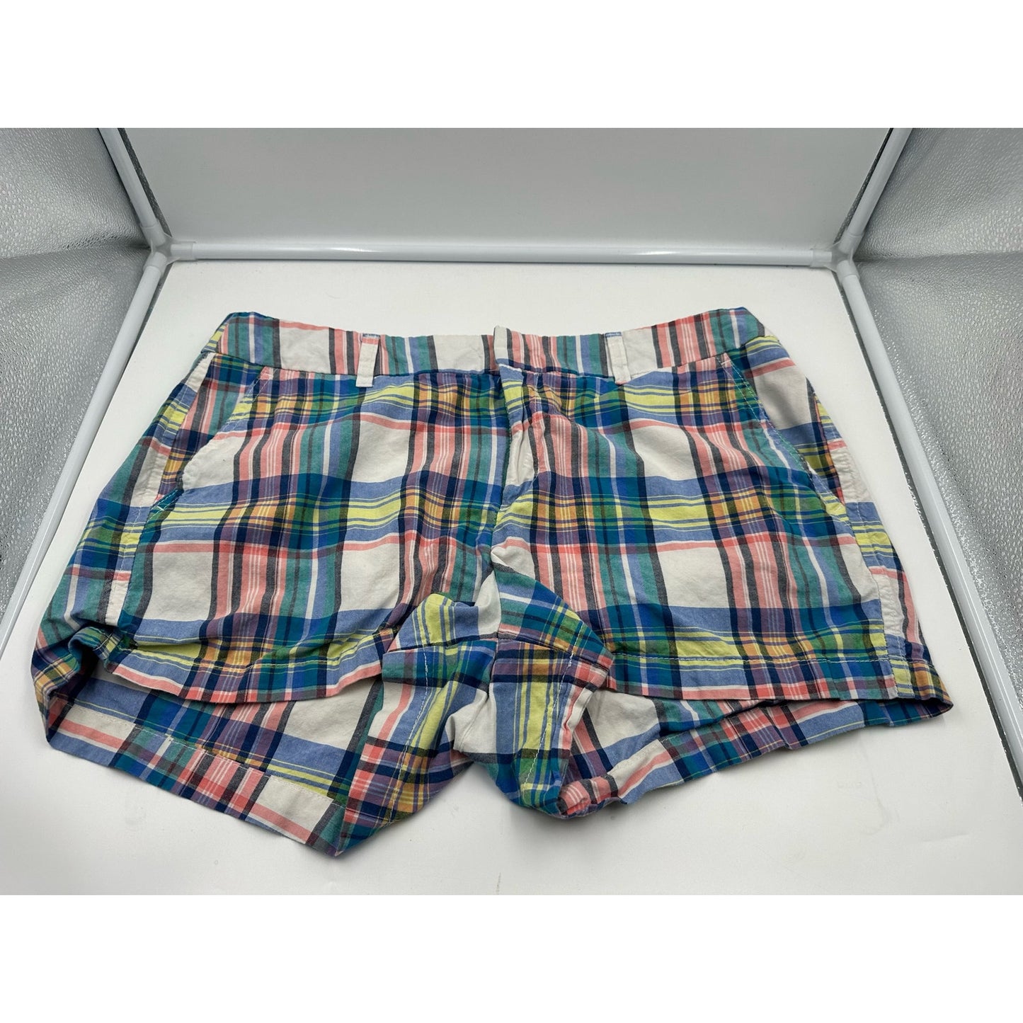 Gap Khakis City Shorts Pink Plaid Women’s Size 14 Cute!