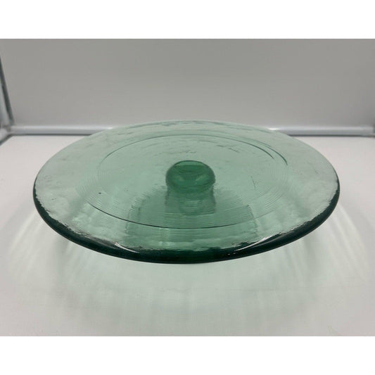 Emerald Green Anchor Hocking Glass Cakestand on Pedestal