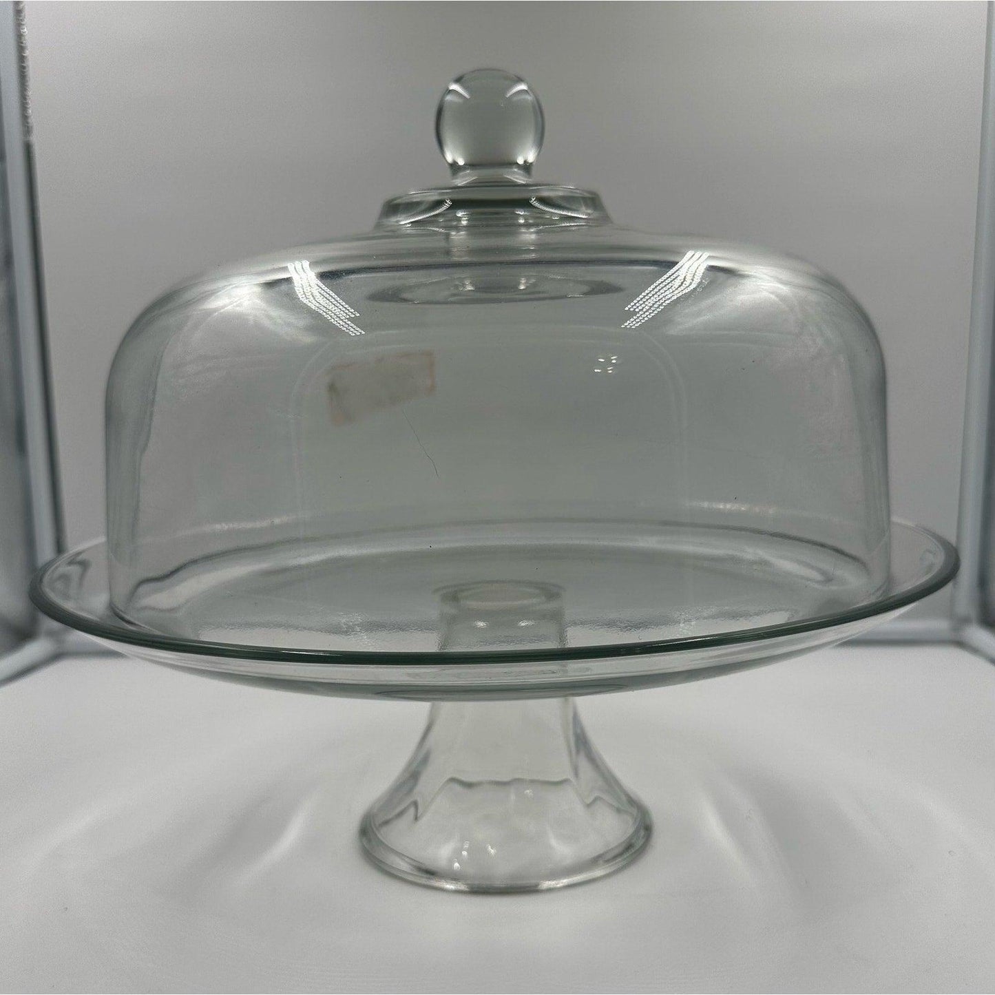 Vintage Glass 12” Pedestal Cake Dessert Stand with Heavy Dome Cover