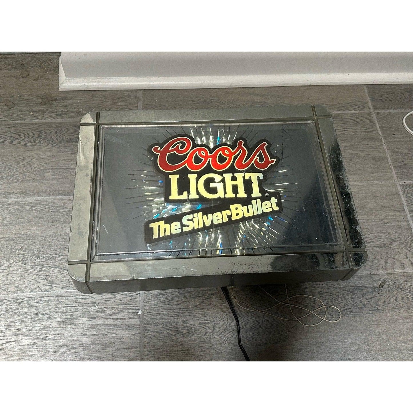 VINTAGE 1990 COORS LIGHT STARBURST BACK BAR SIGN MAN CAVE GARAGE PUB