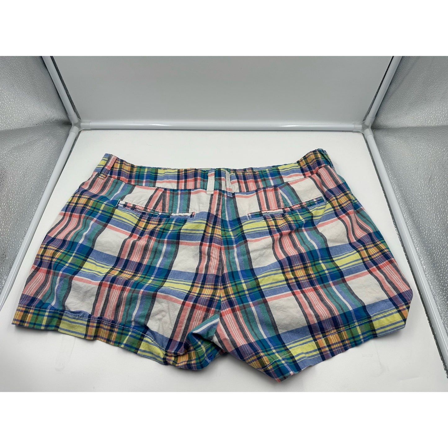 Gap Khakis City Shorts Pink Plaid Women’s Size 14 Cute!