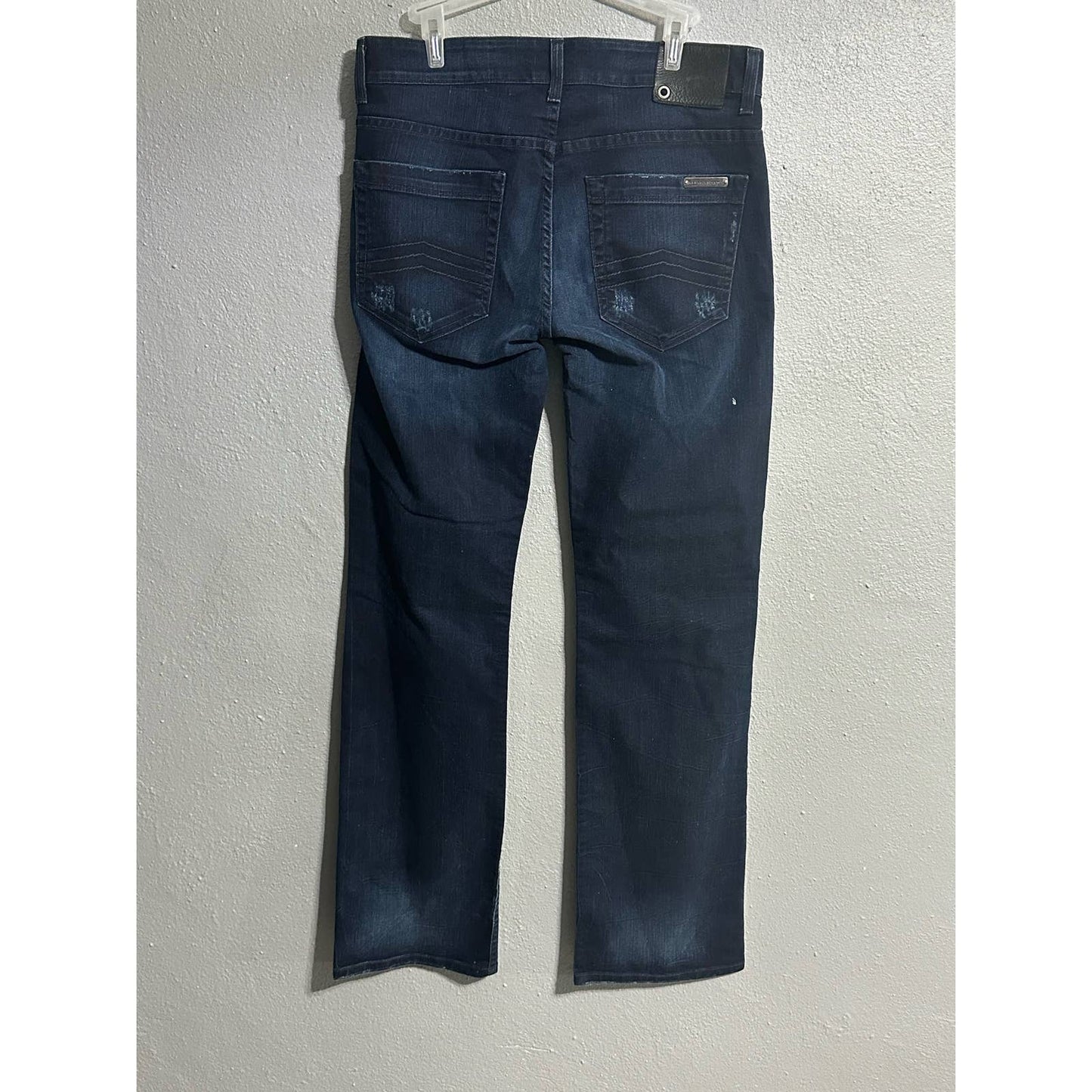 ARMANI EXCHANGE A/F BLUE-BLACK DISTRESSED STRE DESTROY DENIM BLUE JEANS SIZE 32Reg