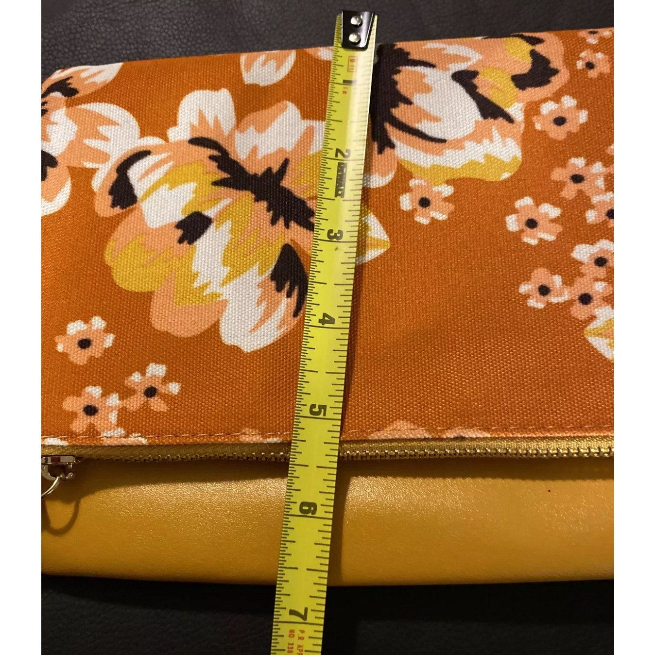 Rachel Pally Reversible Clutch Floral Yellow Orange Reversible