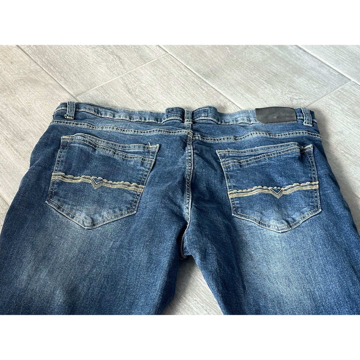 Modern Culture Jeans Mens Size 40 X 34 Straight Destroyed Premium Heavyweight