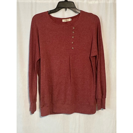 Man Li Shang womens maroon long sleeve shirt Size XL