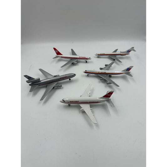 Set of 5 Vintage Ertl Metal Toy Airplanes