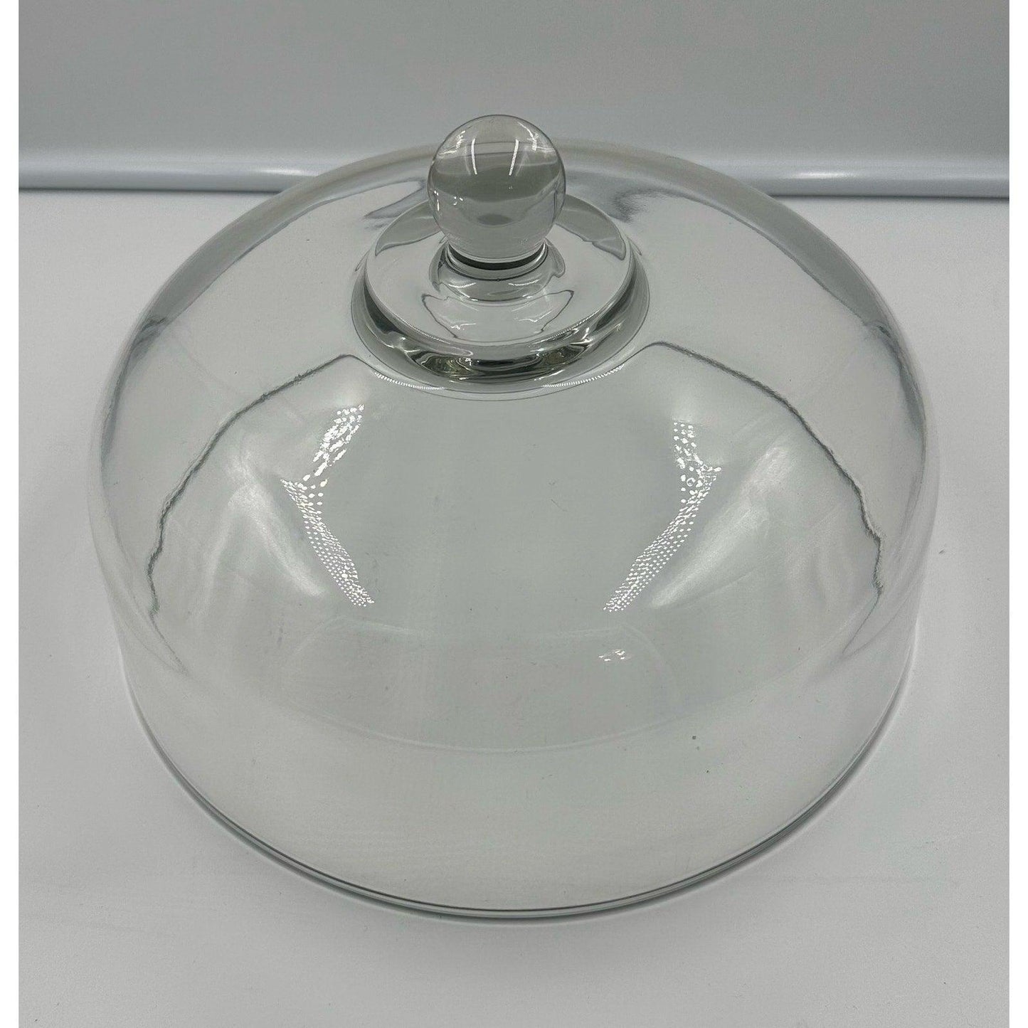 LARGE GLASS DISPLAY DOME FOOD COVER CLOCHE w/KNOB CAKE FOOD DESSERT CHEESE 11"