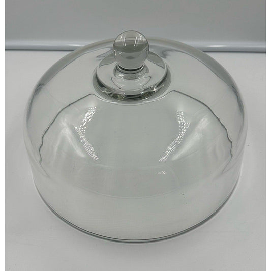 LARGE GLASS DISPLAY DOME FOOD COVER CLOCHE w/KNOB CAKE FOOD DESSERT CHEESE 11"