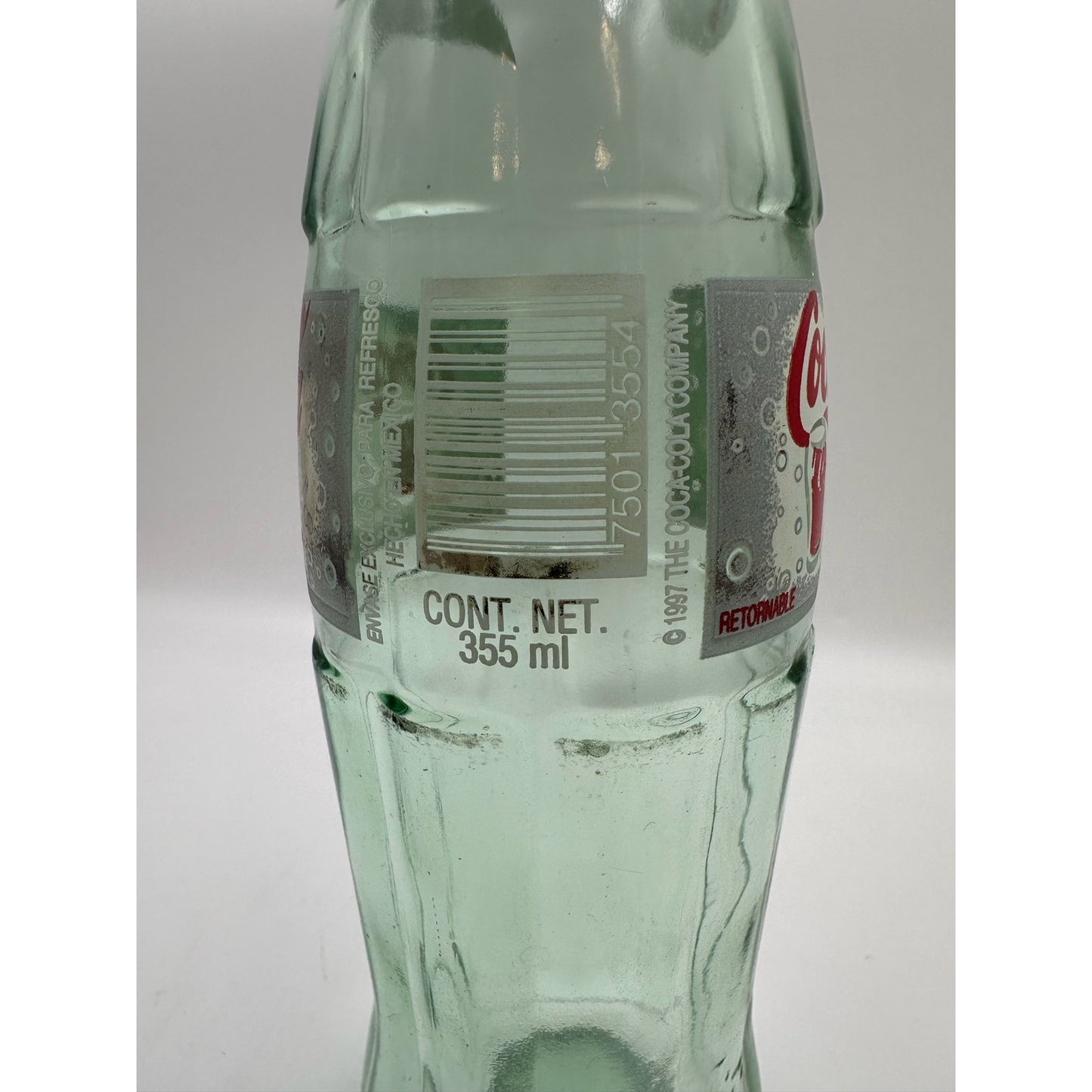 Vintage 1997 Green Glass Coca Cola Light Coke Bottle Made In Mexico