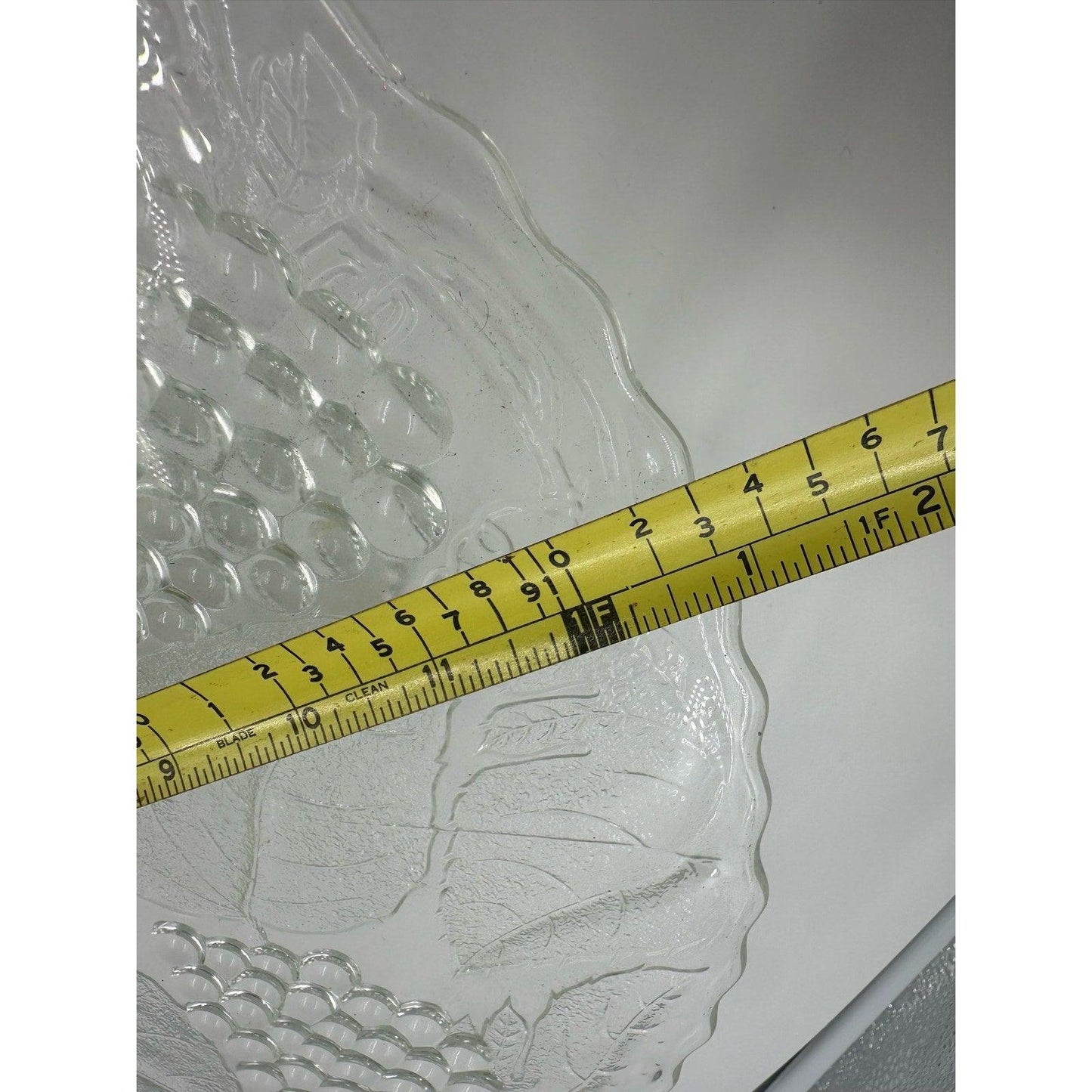 Vintage L.E. Smith Clear Glass Grape Pedestal Cake Plate/Stand Grapes & Leaves