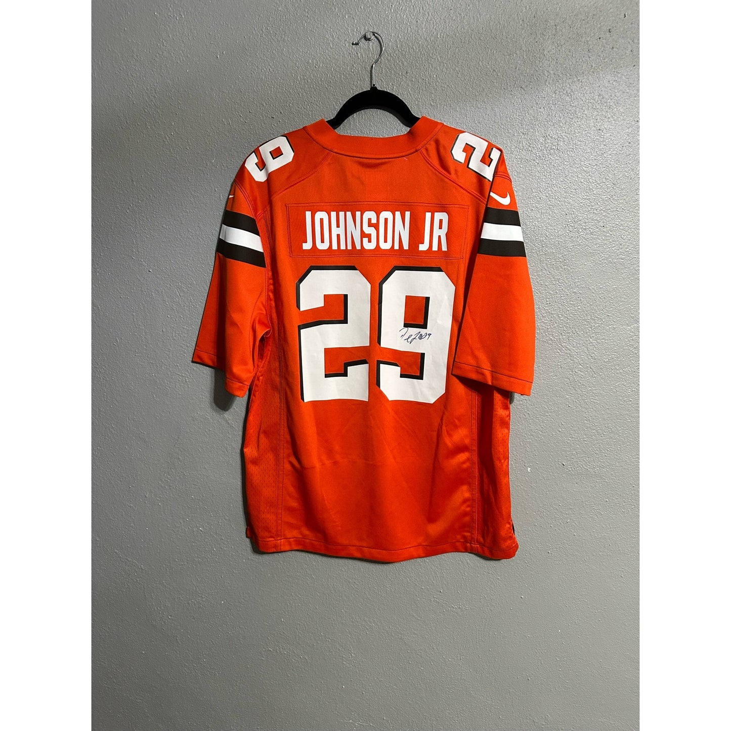 Men's Nike Duke Johnson Jr Brown Cleveland Browns Game Jersey Size L