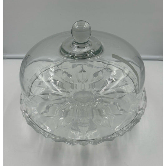 Vintage Glass 12” Pedestal Cake Dessert Stand with Heavy Dome Cover