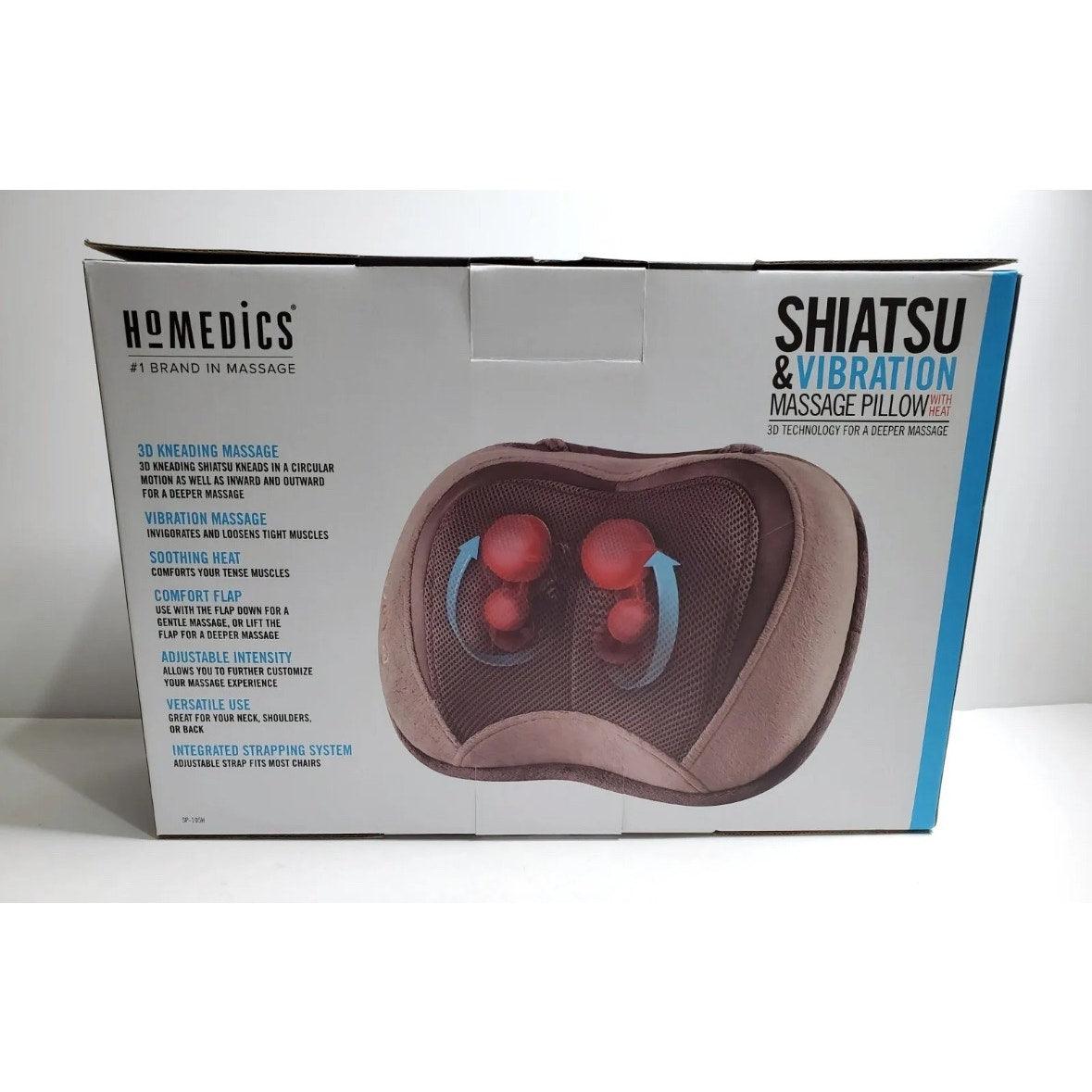 HOMEDICS SP-105HA-TP SHIATSU & VIBRATION MASSAGE PILLOW W/HEAT 3D TECHNOLOGY NIB