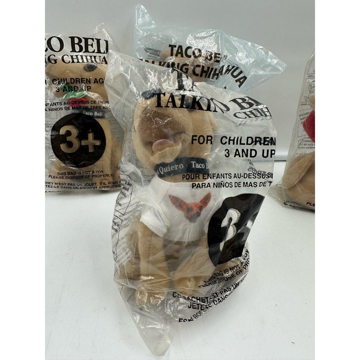 VINTAGE LOT of 4 NEW SEALED Taco Bell Talking Chihuahua Dog