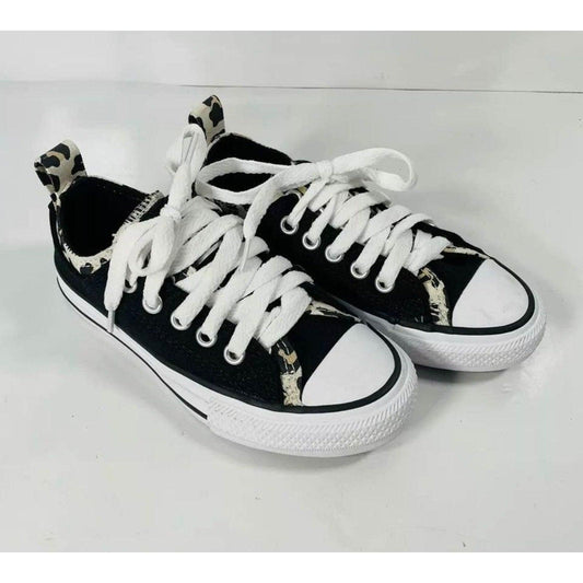 Converse Girl's CTAS Double Upper OX Black/Driftwood Sneakers-Sz 11 NWB 667211F