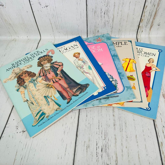 Lot Of 5 Vintage Paper Doll Book From The 1980 And 1990. NEW