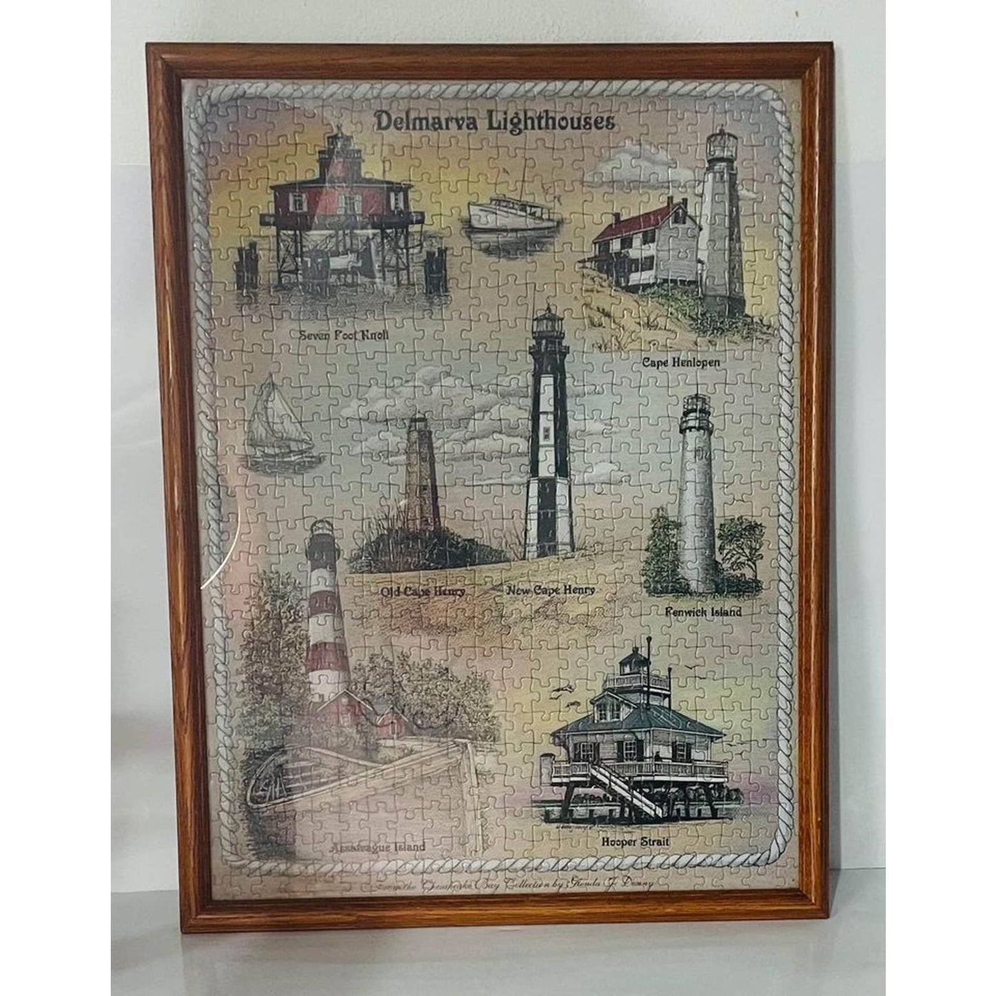 19 in X 24 in Puzzle picture of Delmarva Lighthouses